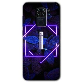 Xiaomi Redmi Note 9 Dark Neon Yaprak İ Harfi Baskılı Uyumlu Silikon Kılıf