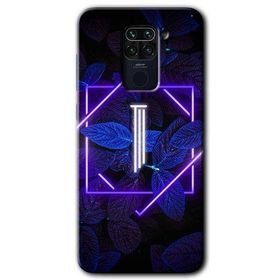Xiaomi Redmi Note 9 Dark Neon Yaprak İ Harfi Baskılı Uyumlu Silikon Kılıf