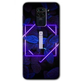 Xiaomi Redmi Note 9 Dark Neon Yaprak İ Harfi Baskılı Uyumlu Silikon Kılıf