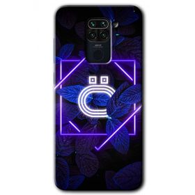 Xiaomi Redmi Note 9 Dark Neon Yaprak O Harfi Baskılı Uyumlu Silikon Kılıf