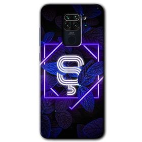 Xiaomi Redmi Note 9 Dark Neon Yaprak Ş Harfi Baskılı Uyumlu Silikon Kılıf