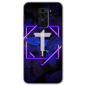 Xiaomi Redmi Note 9 Dark Neon Yaprak T Harfi Baskılı Uyumlu Silikon Kılıf