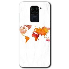 Xiaomi Redmi Note 9 Dünya Haritası Baskılı Uyumlu Silikon Kılıf