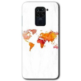 Xiaomi Redmi Note 9 Dünya Haritası Baskılı Uyumlu Silikon Kılıf