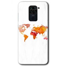 Xiaomi Redmi Note 9 Dünya Haritası Baskılı Uyumlu Silikon Kılıf