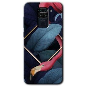Xiaomi Redmi Note 9 Flamingo Yaprak Baskılı Uyumlu Silikon Kılıf