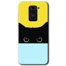 Xiaomi Redmi Note 9 Kara Kedi Baskılı Uyumlu Silikon Kılıf