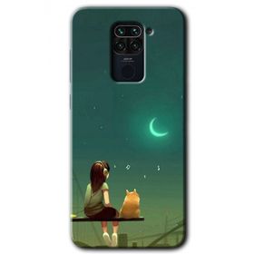 Xiaomi Redmi Note 9 Kedili Kız Baskılı Uyumlu Silikon Kılıf