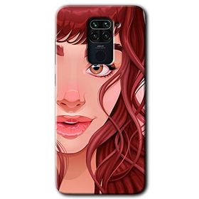 Xiaomi Redmi Note 9 Kızıl Kız Baskılı Uyumlu Silikon Kılıf