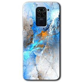 Xiaomi Redmi Note 9 Mavi Buzul Baskılı Uyumlu Silikon Kılıf