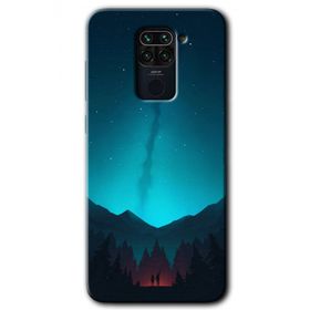 Xiaomi Redmi Note 9 Night Fores Mount Baskılı Uyumlu Silikon Kılıf