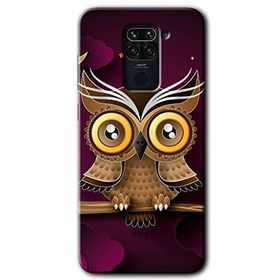 Xiaomi Redmi Note 9 Owl Bird Branch Baskılı Uyumlu Silikon Kılıf