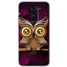 Xiaomi Redmi Note 9 Owl Bird Branch Baskılı Uyumlu Silikon Kılıf