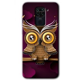 Xiaomi Redmi Note 9 Owl Bird Branch Baskılı Uyumlu Silikon Kılıf