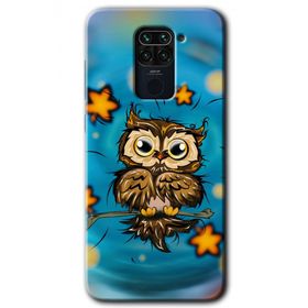 Xiaomi Redmi Note 9 Owl Bird Stars Baskılı Uyumlu Silikon Kılıf