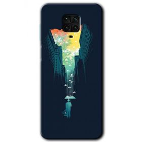 Xiaomi Redmi Note 9 Pro City Bird Sky Baskılı Uyumlu Silikon Kılıf