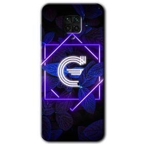 Xiaomi Redmi Note 9 Pro Dark Neon Yaprak G Harfi Baskılı Uyumlu Silikon Kılıf