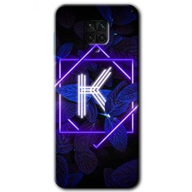Xiaomi Redmi Note 9 Pro Dark Neon Yaprak K Harfi Baskılı Uyumlu Silikon Kılıf