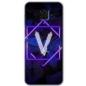 Xiaomi Redmi Note 9 Pro Dark Neon Yaprak V Harfi Baskılı Uyumlu Silikon Kılıf