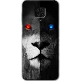 Xiaomi Redmi Note 9 Pro Fire and Ice Lion Baskılı Uyumlu Silikon Kılıf