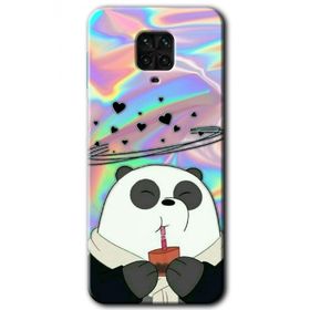 Xiaomi Redmi Note 9 Pro Milkshake Panda Baskılı Uyumlu Silikon Kılıf