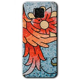 Xiaomi Redmi Note 9 Pro Mozaik Çiçek Baskılı Uyumlu Silikon Kılıf