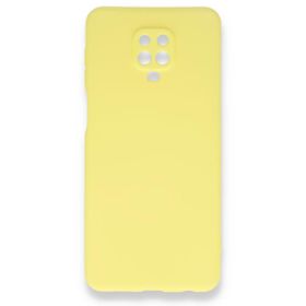 Xiaomi Redmi Note 9 Pro Nano Içi Kadife Silikon - Sarı Kılıf