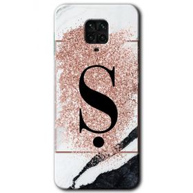 Xiaomi Redmi Note 9 Pro Pembe Mermer Desenli S Harfi Baskılı Uyumlu Silikon Kılıf