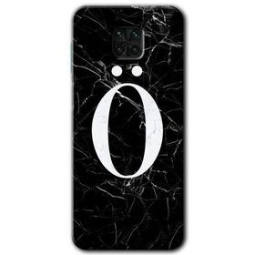 Xiaomi Redmi Note 9 Pro Siyah Mermer Desenli Ö Harfi Baskılı Uyumlu Silikon Kılıf