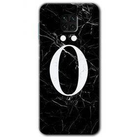 Xiaomi Redmi Note 9 Pro Siyah Mermer Desenli Ö Harfi Baskılı Uyumlu Silikon Kılıf