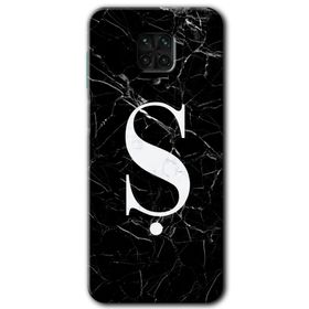 Xiaomi Redmi Note 9 Pro Siyah Mermer Desenli Ş Harfi Baskılı Uyumlu Silikon Kılıf