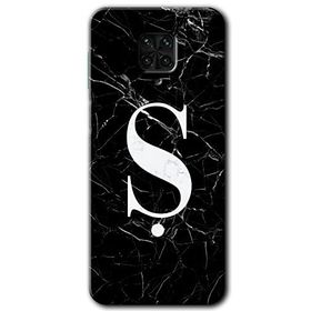 Xiaomi Redmi Note 9 Pro Siyah Mermer Desenli Ş Harfi Baskılı Uyumlu Silikon Kılıf