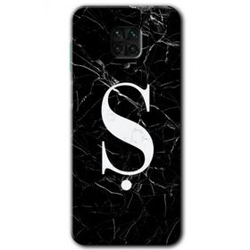 Xiaomi Redmi Note 9 Pro Siyah Mermer Desenli Ş Harfi Baskılı Uyumlu Silikon Kılıf