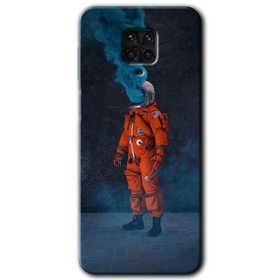 Xiaomi Redmi Note 9 Pro Smoke Astronot Baskılı Uyumlu Silikon Kılıf