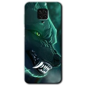 Xiaomi Redmi Note 9 Pro Yeşil Kurt Baskılı Uyumlu Silikon Kılıf