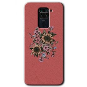 Xiaomi Redmi Note 9 Retro Çiçek Baskılı Uyumlu Silikon Kılıf