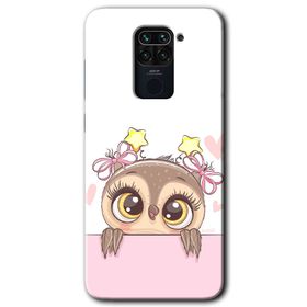 Xiaomi Redmi Note 9 Sevimli Baykuş Baskılı Uyumlu Silikon Kılıf