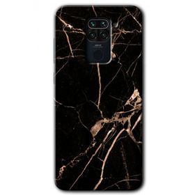 Xiaomi Redmi Note 9 Siyah Gold Mermer Baskılı Uyumlu Silikon Kılıf