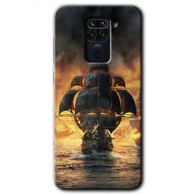 Xiaomi Redmi Note 9 Siyah İnci Baskılı Uyumlu Silikon Kılıf