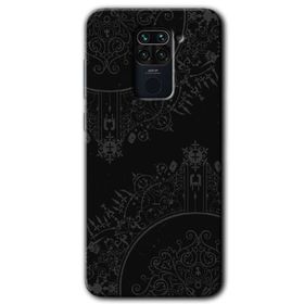 Xiaomi Redmi Note 9 Siyah Mandala Baskılı Uyumlu Silikon Kılıf