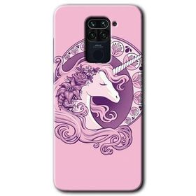 Xiaomi Redmi Note 9 Unicorn Pembe Baskılı Uyumlu Silikon Kılıf