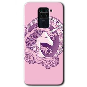 Xiaomi Redmi Note 9 Unicorn Pembe Baskılı Uyumlu Silikon Kılıf