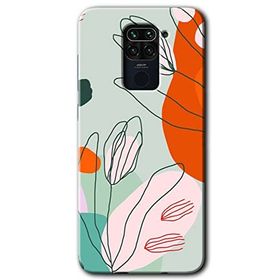 Xiaomi Redmi Note 9 Vektör Çiçekler Baskılı Uyumlu Silikon Kılıf