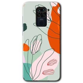 Xiaomi Redmi Note 9 Vektör Çiçekler Baskılı Uyumlu Silikon Kılıf