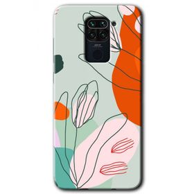 Xiaomi Redmi Note 9 Vektör Çiçekler Baskılı Uyumlu Silikon Kılıf
