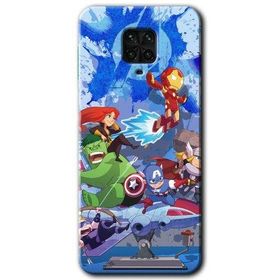 Xiaomi Redmi Note 9S Avengers Cartoon Baskılı Uyumlu Silikon Kılıf