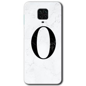 Xiaomi Redmi Note 9S Beyaz Mermer Desenli M Harfi Baskılı Uyumlu Silikon Kılıf