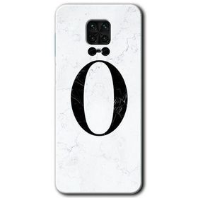 Xiaomi Redmi Note 9S Beyaz Mermer Desenli O Harfi Baskılı Uyumlu Silikon Kılıf