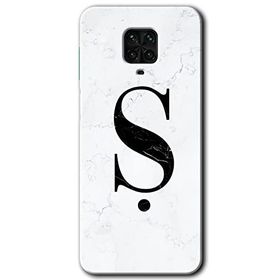 Xiaomi Redmi Note 9S Beyaz Mermer Desenli Ş Harfi Baskılı Uyumlu Silikon Kılıf