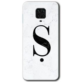 Xiaomi Redmi Note 9S Beyaz Mermer Desenli Ş Harfi Baskılı Uyumlu Silikon Kılıf